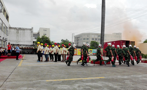 凯发化工消防演练灭火组